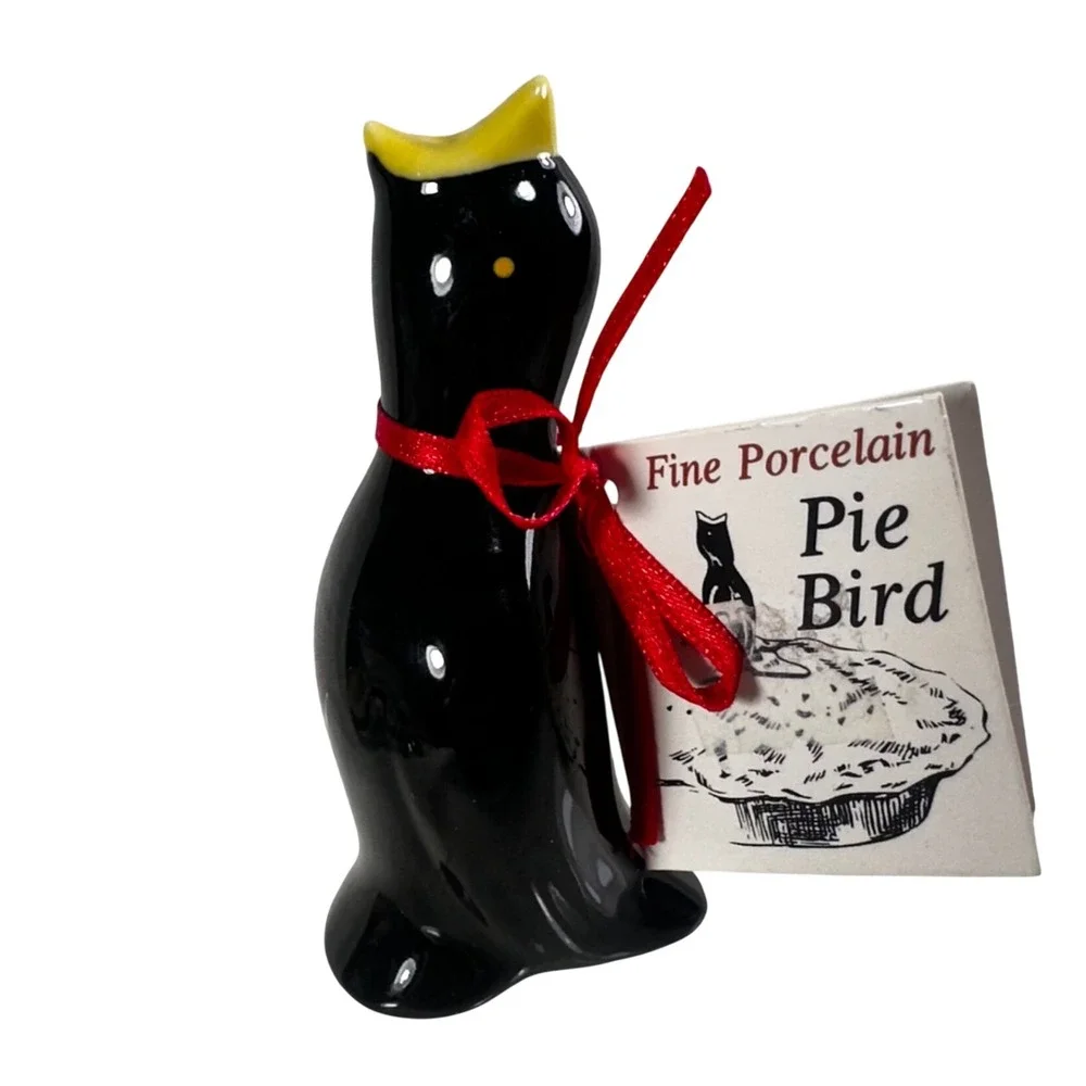 R&M International Black Cat Porcelain Pie Bird Vent Baker 7562-Black NWT